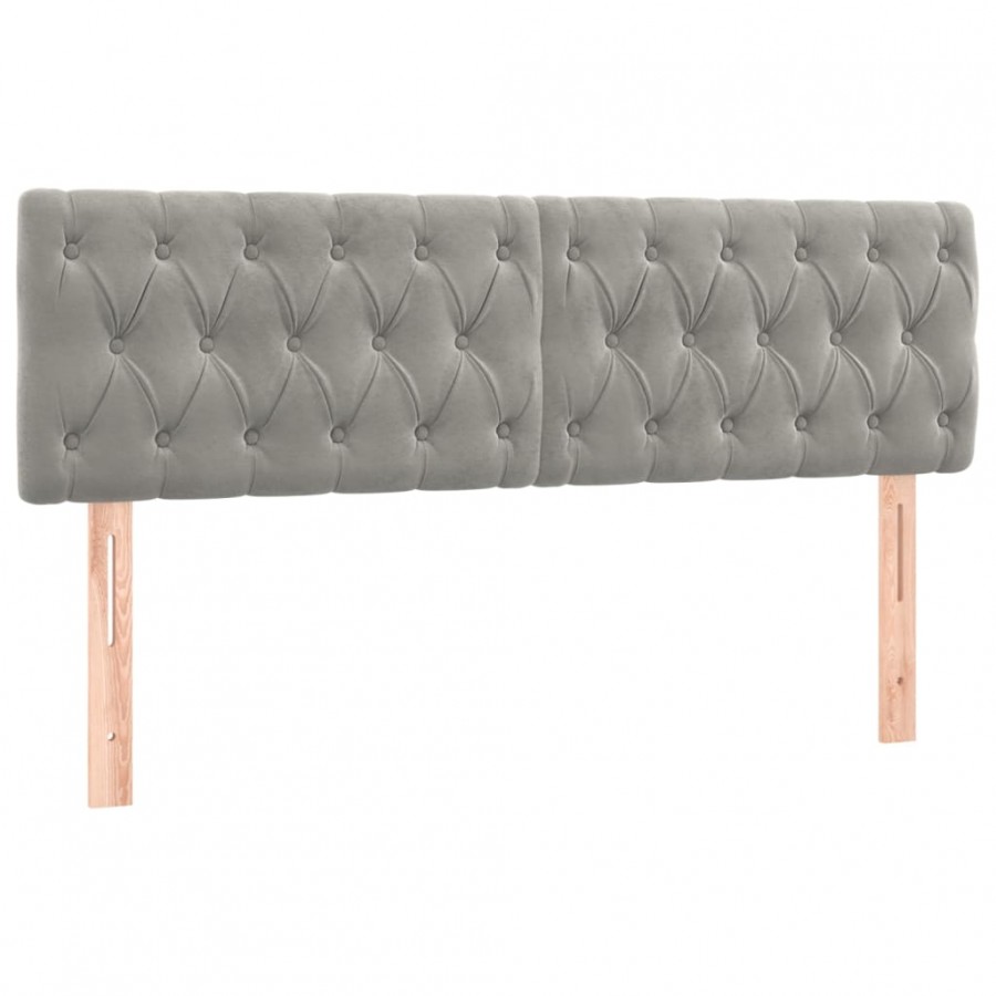 Têtes de lit 2 pcs Gris clair 80x7x78/88 cm Velours Têtes de lit 2 pcs Gris clair 80x7x78/88 cm Velours