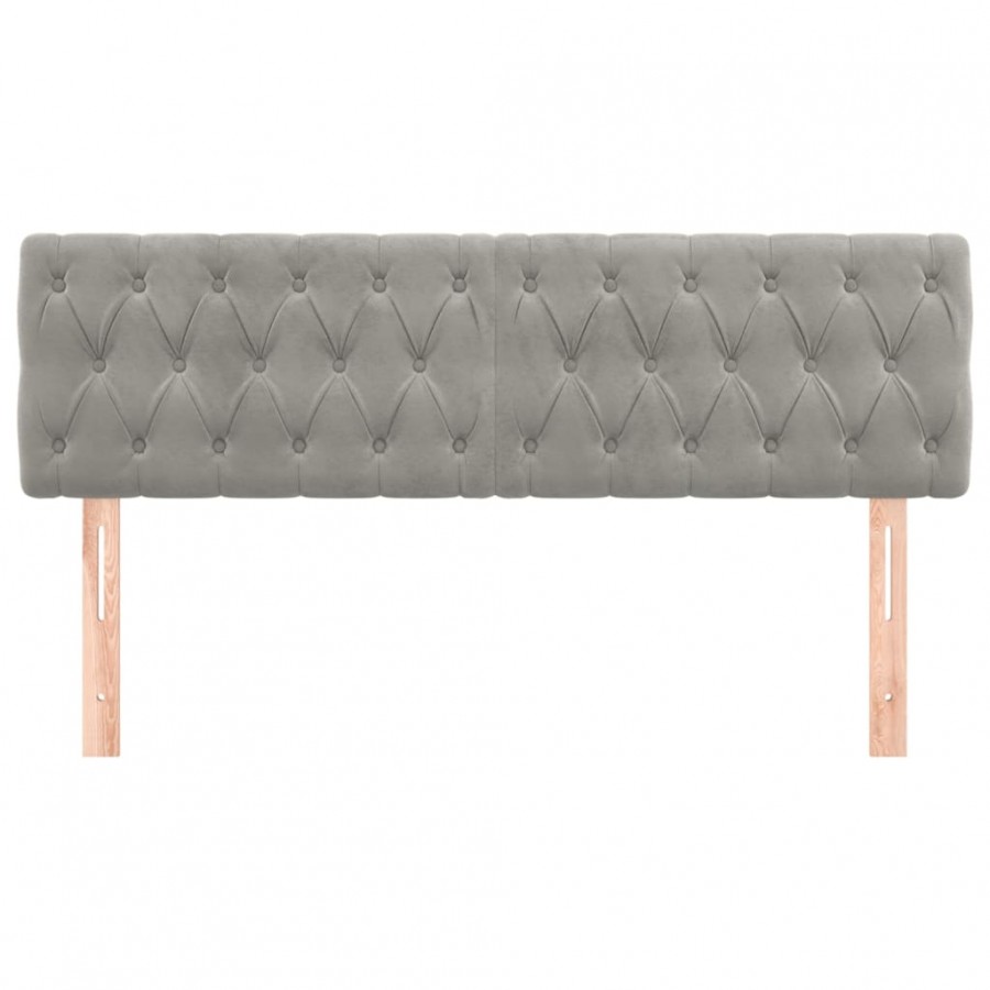 Têtes de lit 2 pcs Gris clair 80x7x78/88 cm Velours Têtes de lit 2 pcs Gris clair 80x7x78/88 cm Velours