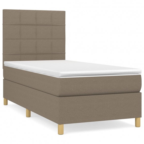 Cadre de lit avec matelas Taupe 80x200 cm Tissu