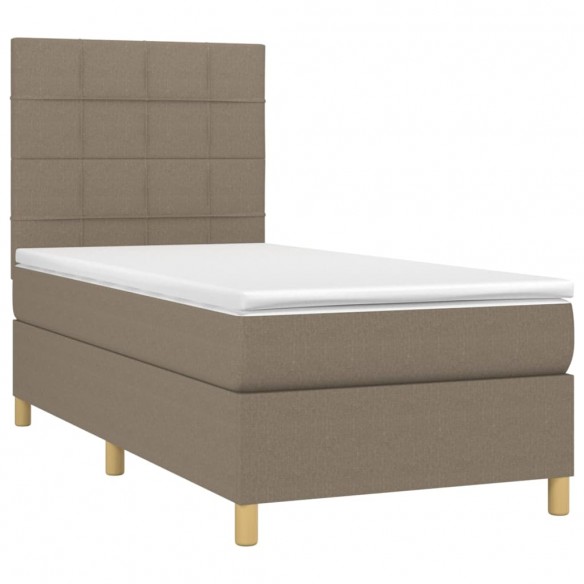 Cadre de lit avec matelas Taupe 80x200 cm Tissu