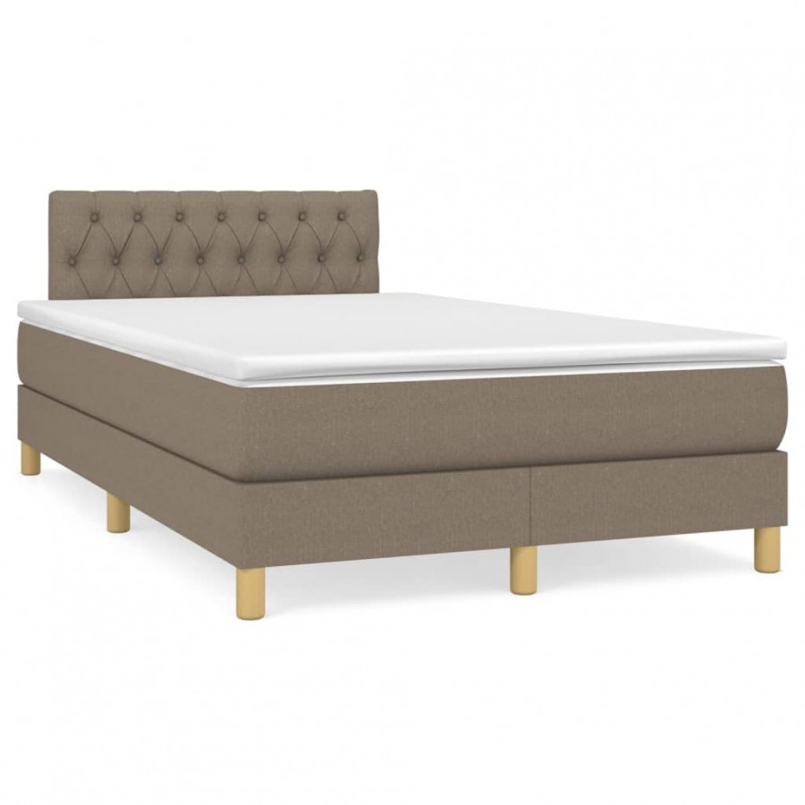 Cadre de lit matelas et LED taupe 120x190 cm tissu