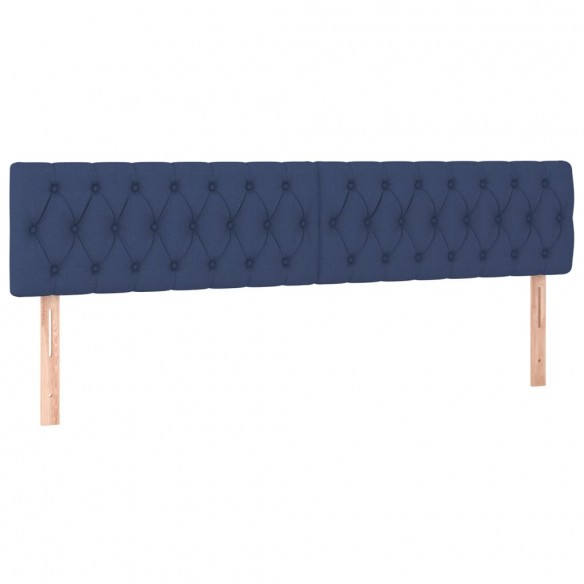 Cadre de lit et matelas et LED Bleu 200x200 cm Tissu