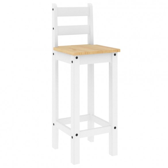 Ensemble de bar 3 pcs Blanc Bois de pin massif