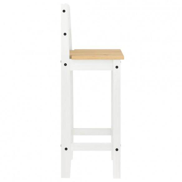 Ensemble de bar 3 pcs Blanc Bois de pin massif