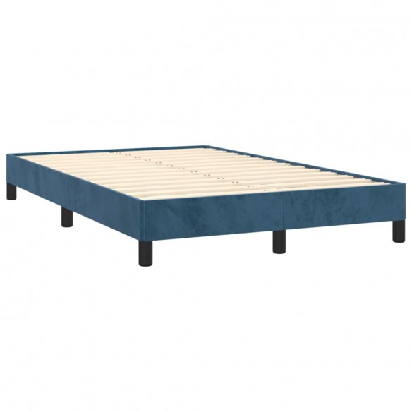 Cadre de lit avec matelas LED bleu foncé 120x190 cm