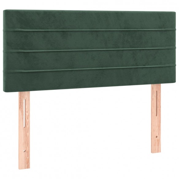 Cadre de lit et matelas Vert foncé 120x200cm Velours