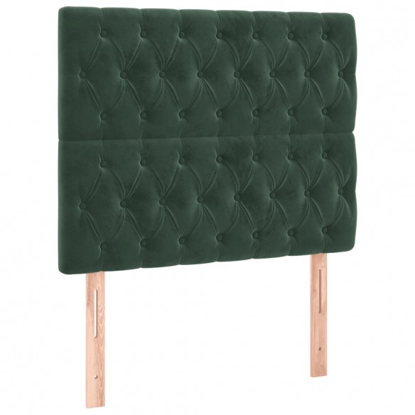 Cadre de lit avec matelas Vert foncé 90x190 cm