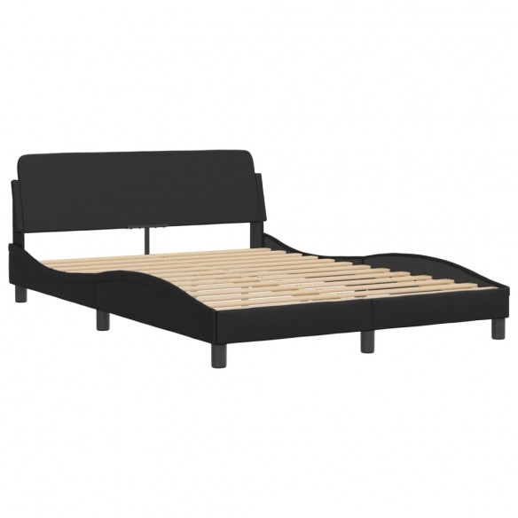 Lit avec matelas noir 120x200 cm similicuir