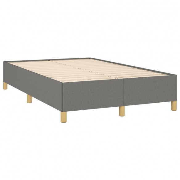 Cadre de lit avec matelas gris foncé 120x190cm tissu