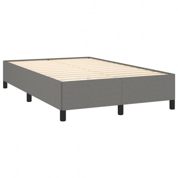 Cadre de lit avec matelas gris foncé 120x190cm tissu