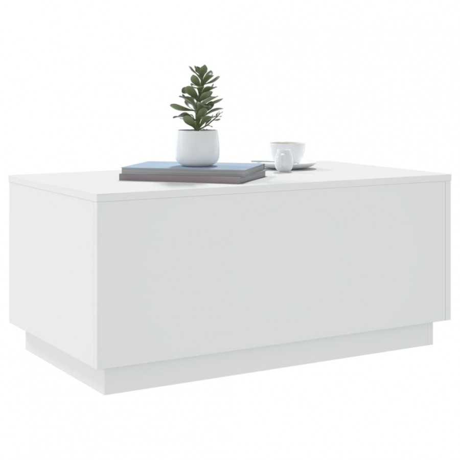 Table basse avec lumières LED blanc 90x50x40 cm Table basse avec lumières LED blanc 90x50x40 cm