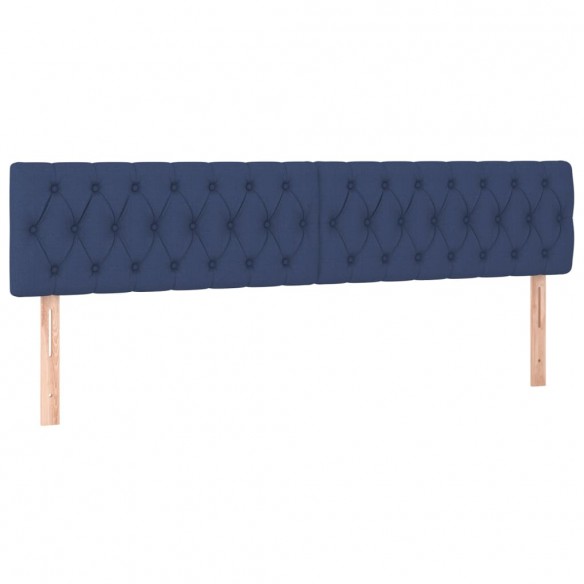 Cadre de lit avec matelas Bleu 200x200 cm Tissu