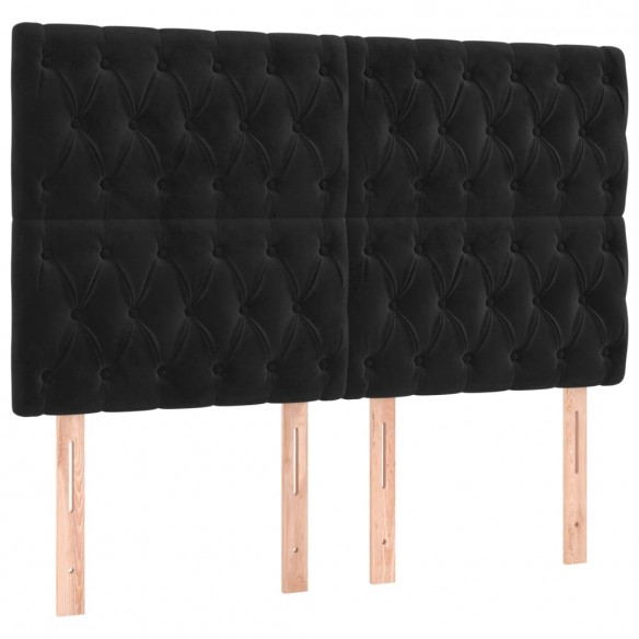 Cadre de lit avec matelas Noir 140x190 cm Velours