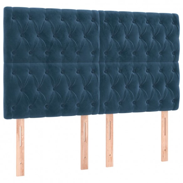 Cadre de lit matelas et LED Bleu foncé 140x200 cm