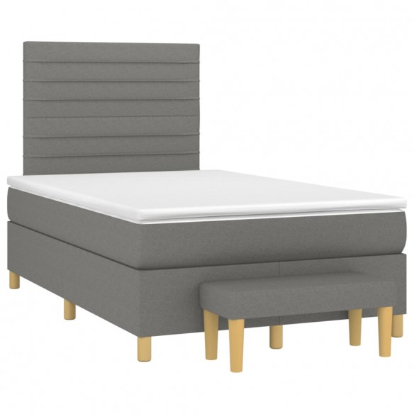 Cadre de lit avec matelas noir 120x190 cm tissu