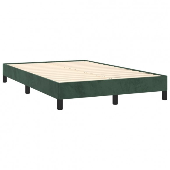 Cadre de lit avec matelas LED vert foncé 120x190 cm