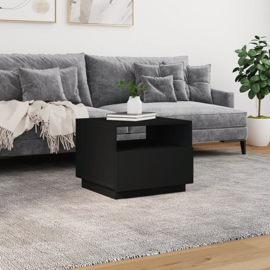 Table basse avec lumières LED noir 50x49x40 cm Table basse avec lumières LED noir 50x49x40 cm
