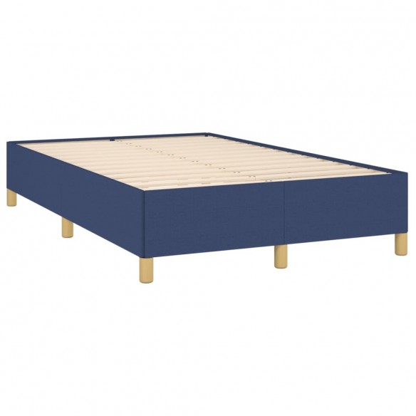 Cadre de lit matelas et LED bleu 120x190 cm tissu