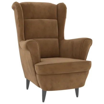 Fauteuil marron velours 2