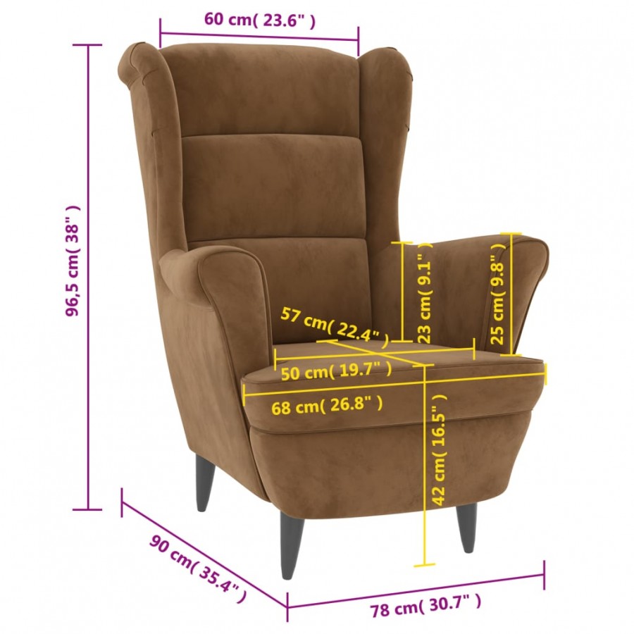 Fauteuil marron velours Fauteuil marron velours