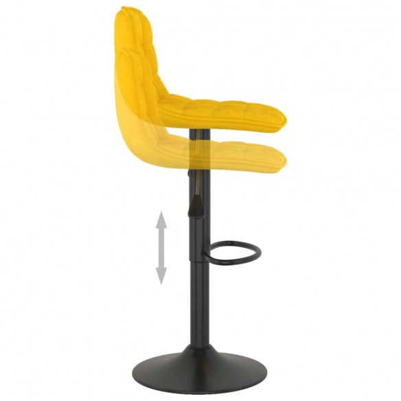 Tabourets de bar 2 pcs Jaune Velours