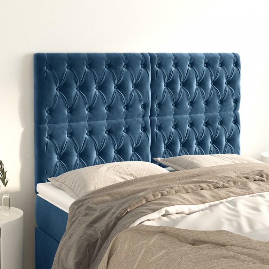 Têtes de lit 4 pcs Bleu foncé...