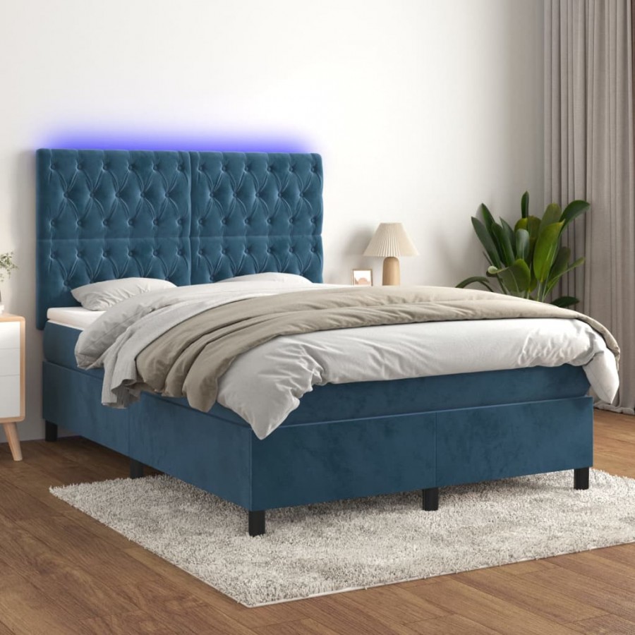 Cadre de lit matelas et LED Bleu...