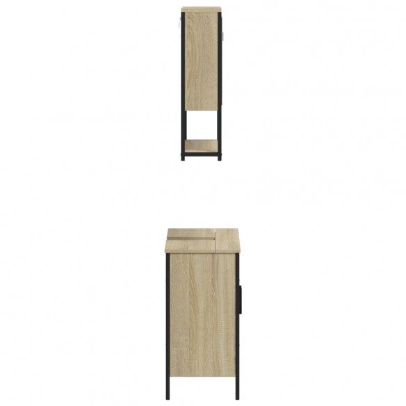 Ensemble de meubles de salle de bain 2 pcs chêne sonoma