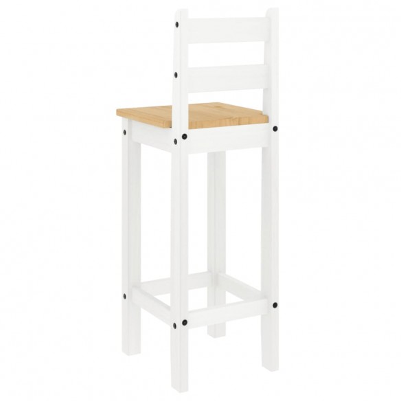 Ensemble de bar 3 pcs Blanc Bois de pin massif