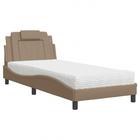 Lit avec matelas cappuccino 80x200 cm similicuir