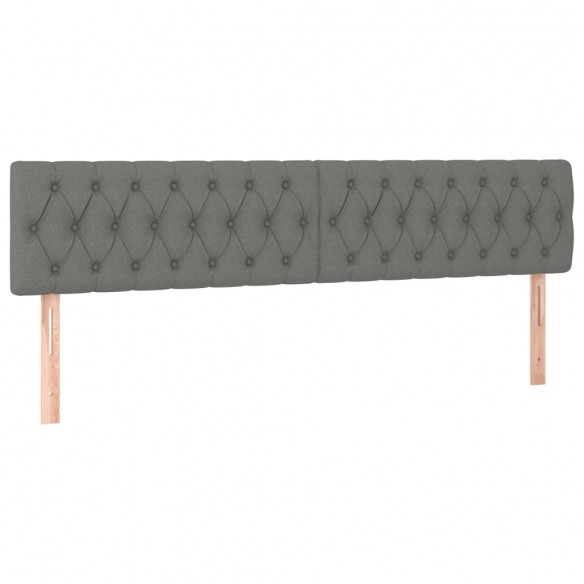 Cadre de lit avec matelas gris foncé 120x190cm tissu