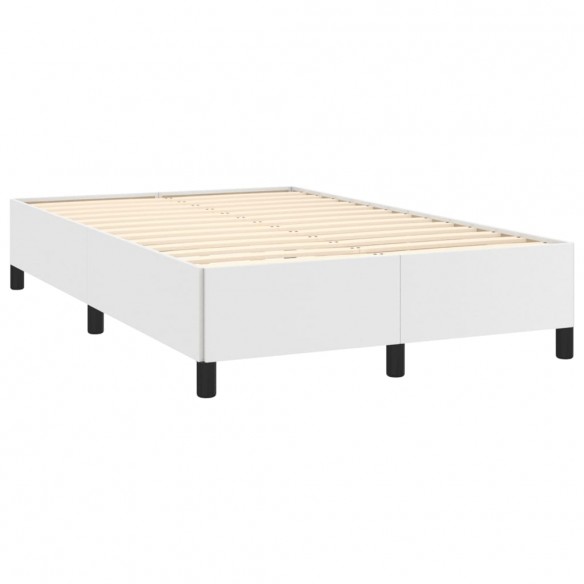 Cadre de lit avec matelas blanc 120x190cm similicuir