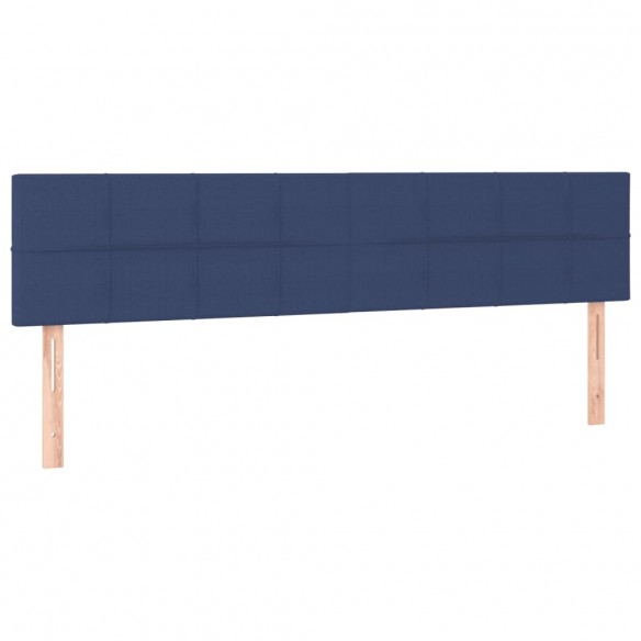 Cadre de lit avec matelas bleu 120x190 cm tissu