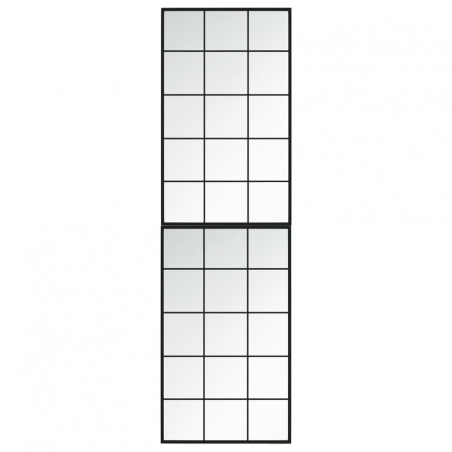 Miroirs muraux 2 pcs noir 100x60 cm métal