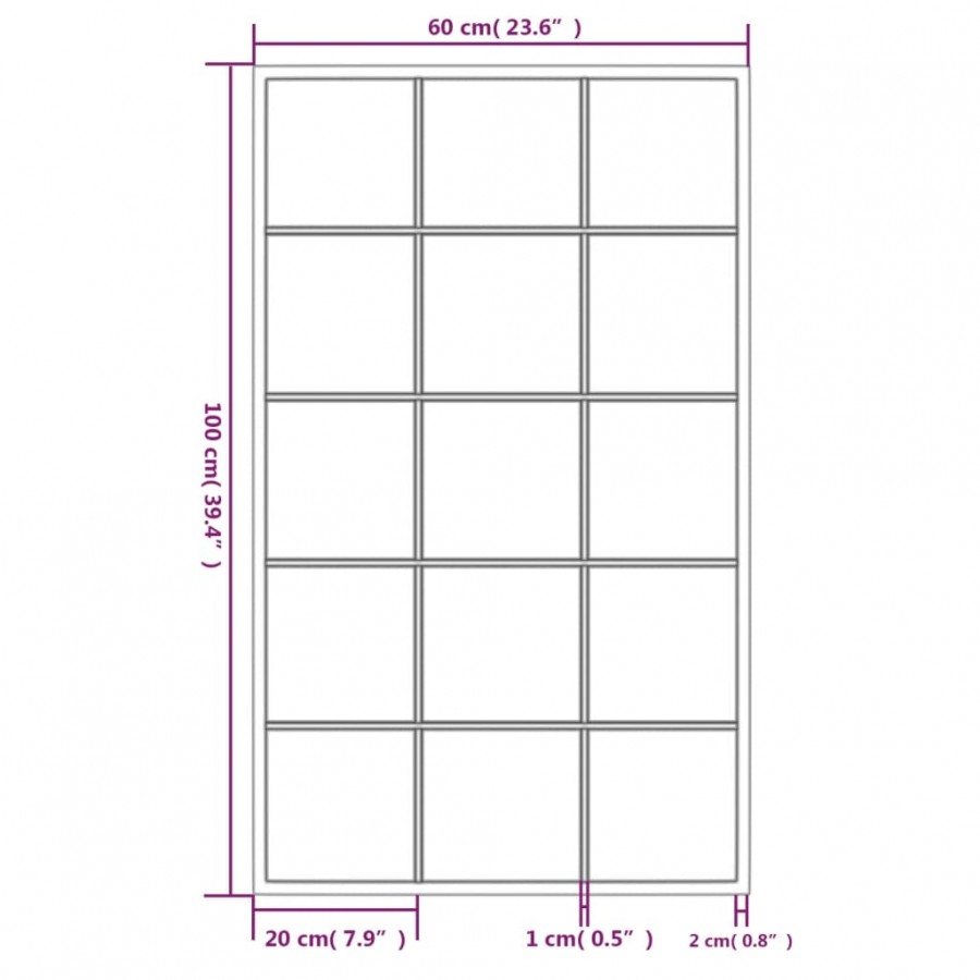 Miroirs muraux 2 pcs noir 100x60 cm métal