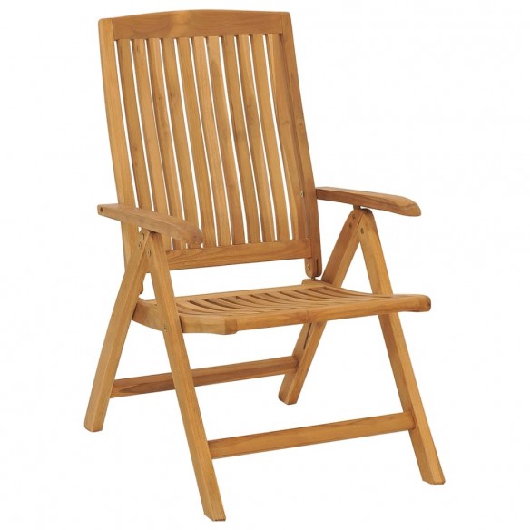 Chaises de jardin inclinables et coussins lot de 6 bois teck