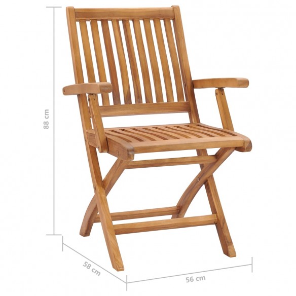 Chaises pliables de jardin avec coussins 6 pcs Bois de teck