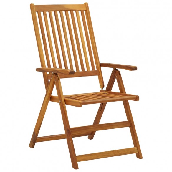 Chaises inclinables de jardin 2 pcs avec coussins Bois d'acacia