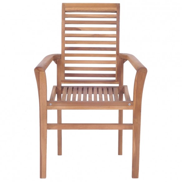 Chaises à dîner 4 pcs avec coussins taupe Bois de teck solide