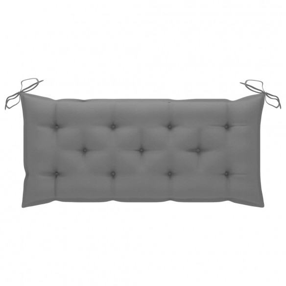 Banc de jardin empilable et coussin 128,5cm Bois de teck massif