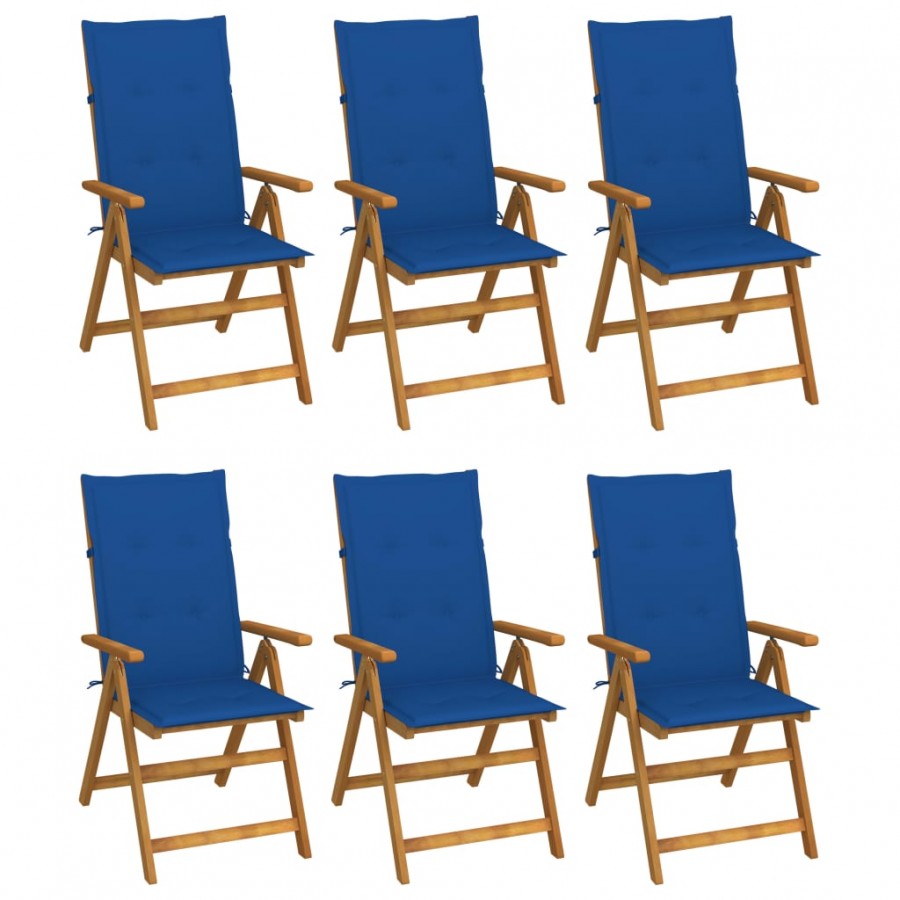 Chaises pliables de jardin 6 pcs avec...