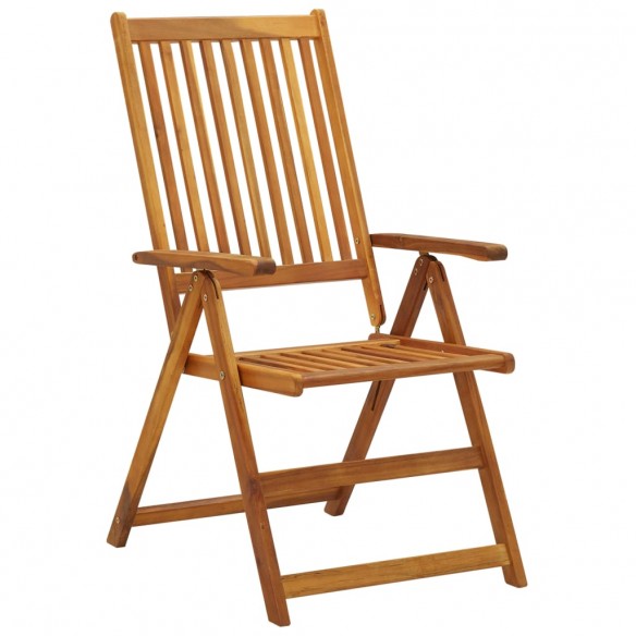 Chaises pliables de jardin 6 pcs avec coussins Bois d'acacia