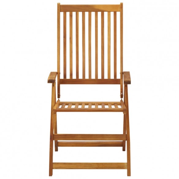 Chaises pliables de jardin 3 pcs avec coussins Bois d'acacia