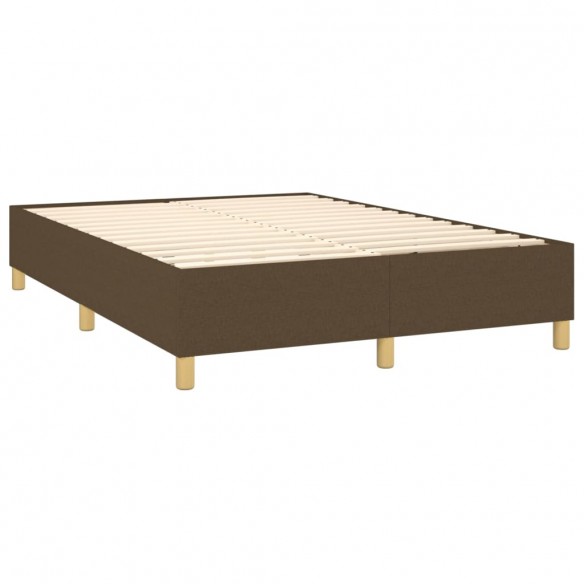 Cadre de lit matelas et LED Marron foncé 140x190 cm