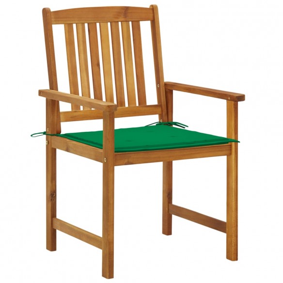 Chaises de jardin avec coussins 2 pcs Bois d'acacia massif