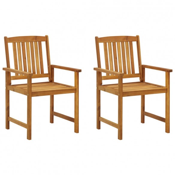 Chaises de jardin avec coussins 2 pcs Bois d'acacia massif