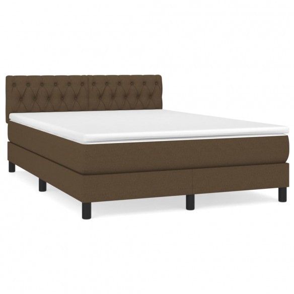 Cadre de lit avec matelas Marron foncé 140x190 cm