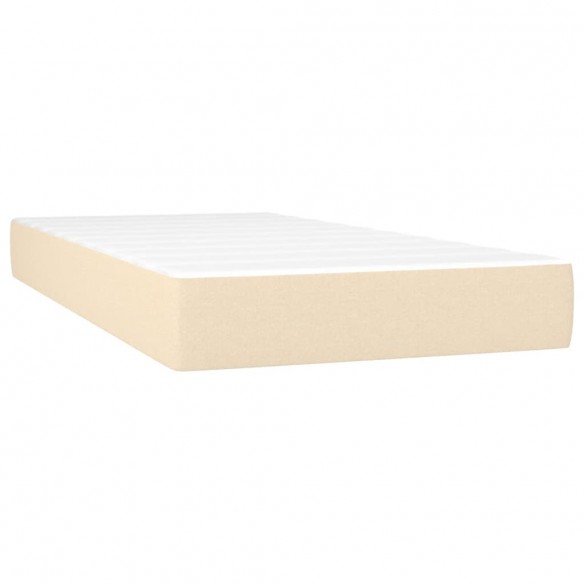 Cadre de lit matelas et LED Crème 100x200 cm Tissu