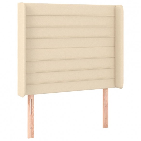 Cadre de lit matelas et LED Crème 100x200 cm Tissu