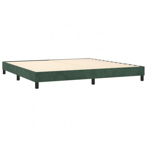 Cadre de lit et matelas Vert foncé 200x200cm Velours